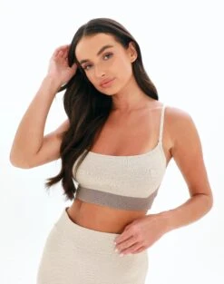 Two Tone Crop Knit Crop -Swoon Fashion co mellow 2tone crop cami what the shell front kv65041vis