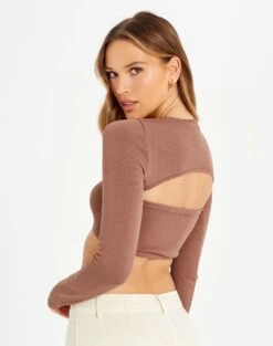 Ribbed Knit Long Sleeve Shrug -Swoon Fashion co midas shrug shiitake back kl54070cre