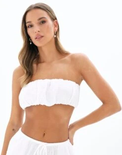 Muslin Ruched Bandeau Top