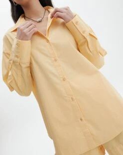 Cotton Oversized Button Up Shirt -Swoon Fashion co pascal poplin shirt mango lassi imageback bl118811pop