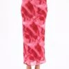Print Maxi Slip Skirt -Swoon Fashion co riley low rise maxi skirt carnation skies front sl102757prt