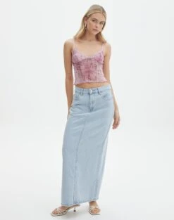 Print Mesh Lettuce Trim Cropped Cami -Swoon Fashion co sabrina mesh cami baby doll script full tv54660rprt