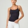 Form Fit Tank Top -Swoon Fashion co simone cross back active tank black front tv129235but