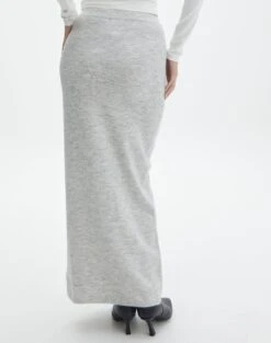 Fluffy Knit Maxi Skirt -Swoon Fashion co skylar fluffy knit midi skirt grey marle back sl111823knt