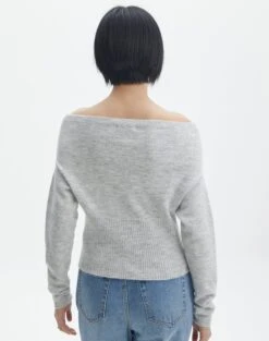 Off The Shoulder Bardot Knit Top -Swoon Fashion co skylar off shoulder relaxed knit grey marle back kl110792knt