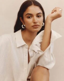 Short Sleeve Linen Blend Shirt -Swoon Fashion co t dallas linen shirt head in the sandmilk front bl118882tcd