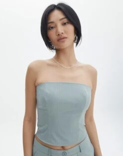 Strapless Stitch Detail Top -Swoon Fashion co waverly boob tube top its a big dill front bv78094gry 2