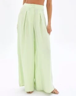 Gingham High Rise Flare Ponte Pant -Swoon Fashion co whippy wide leg pant lucky clover front pw60468cup 1