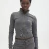 Zip Through Sweat Jumper -Swoon Fashion co zephy zip through sweat 98 new york washed black front tc122627cot 2