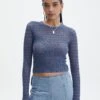 Crochet Knit Long Sleeve Top