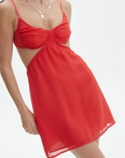 Cupped Cut Out Mini Dress -Swoon Fashion collie cupped mini dress mulan red imageback ds107273chi