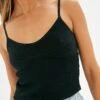 Ribbed Knit Tank -Swoon Fashion corinne knit top black front kv80565knt