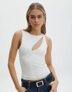 Supersoft Cut Out High Neck Crop Tank 26 Supersoft Cut Out High Neck Crop Tank -Swoon Fashion costa cut out top milk front tv116914pch