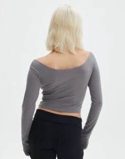 Off The Shoulder Crop Top -Swoon Fashion cynthie off shoulder top keep your coal back tl119533cot