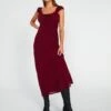 Tie Front Puff Sleeve Maxi Dress 1 Tie Front Puff Sleeve Maxi Dress -Swoon Fashion denver drapey sleeved maxi red chocolate front dl96450peb