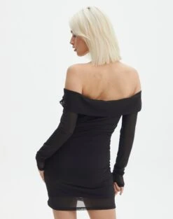 Off The Shoulder Mini Dress 24 Off The Shoulder Mini Dress -Swoon Fashion dinka off shoulder mini black back ds138653msh