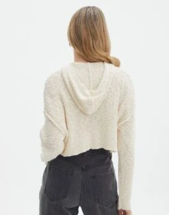 Zip Up Knit Cropped Hoodie -Swoon Fashion dionne cropped hoodie shell phone back kc125923cot