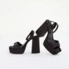 Satin Platform Heels -Swoon Fashion donatella heels black front sh55278sat