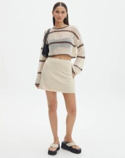 Oversized Quarter Zip Knit Jumper -Swoon Fashion ella knit mini skirt head in the sand front ss120336knt