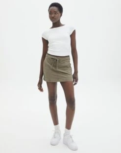 Mid Rise Mini Skirt -Swoon Fashion emma cargo mini skirt lt khaki front ss123451cot 1
