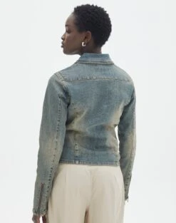 Ringspun Fitted Denim Jacket -Swoon Fashion fia fitted jacket ethal ringspun back jw124540spu