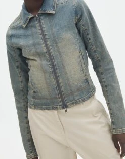 Ringspun Fitted Denim Jacket -Swoon Fashion fia fitted jacket ethal ringspun imageback jw124540spu