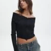 Zip Front Long Sleeve Fold Down Knit Top
