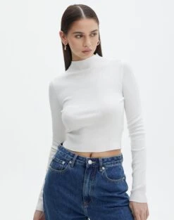 Cropped Knit Vest -Swoon Fashion georgia funnel crop milk front kl90197vn 6