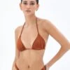 Shimmer Ruched Triangle Bikini Top