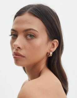 Plated Fine Chain Link Necklace -Swoon Fashion harley hoop pack gold front je55391ear 5