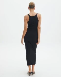 Cotton High Neck Maxi Dress -Swoon Fashion harriet high neck black back dl120072cot