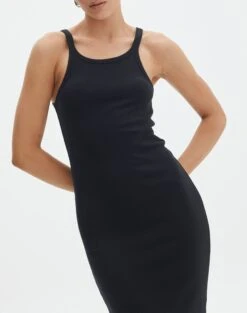 Cotton High Neck Maxi Dress -Swoon Fashion harriet high neck black imageback dl120072cot