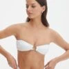 Bandeau Gold Detailed Swim Top -Swoon Fashion harvey hardwear bandaue white front ga128328rpln 2