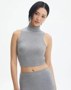 Off The Shoulder Crop Top -Swoon Fashion henderson high neck crop top heather marle front tv83436mod