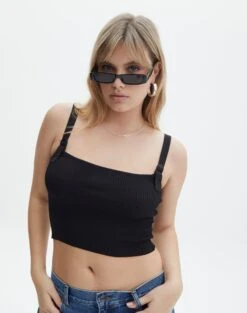 Swoon Fashion 51 Adjustable Strap Knit Crop Tank