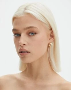 Oversized Quarter Zip Knit Jumper -Swoon Fashion homer plated half hoop gold front je144634ear 5