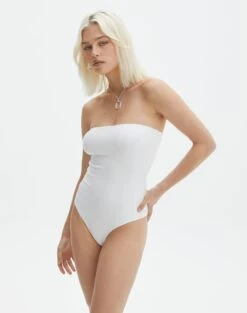 Supersoft Strapless Bodysuit -Swoon Fashion honey strapless bodysuit white detail tb145525pch