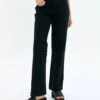 High Rise Straight Leg Jean -Swoon Fashion huko high rise jean washed black front jd80130rdnm 3