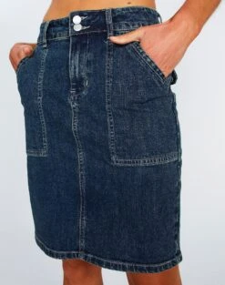 Swoon Fashion -Swoon Fashion ingrid denim skirt coyote blue full ss109349dnm