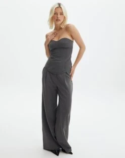 Tailored Strapless Corset Top -Swoon Fashion iver tailored corset charcoal detail bv127594pln