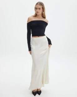 Satin Maxi Skirt -Swoon Fashion ivy panelled satin maxi skirt bad to the bone detail sl116240vis