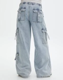 Mid Rise Baggy Cargo Jean -Swoon Fashion jasper cargo jean bryce light wash back jd90676dnm