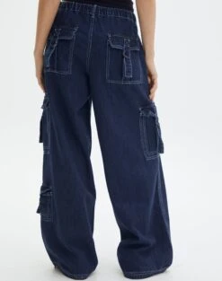 Mid Rise Baggy Cargo Jean -Swoon Fashion jasper cargo jean super indigo back jd90676dnm