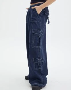 Mid Rise Baggy Cargo Jean -Swoon Fashion jasper cargo jean super indigo detail jd90676dnm