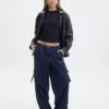Mid Rise Baggy Cargo Jean -Swoon Fashion jasper cargo jean super indigo front jd90676dnm