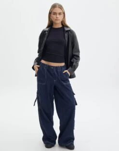 Mid Rise Baggy Cargo Jean