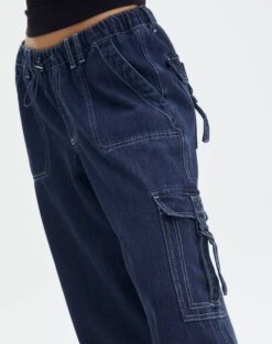 Mid Rise Baggy Cargo Jean -Swoon Fashion jasper cargo jean super indigo imageback jd90676dnm