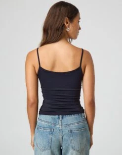 Supersoft Thin Strap Tank -Swoon Fashion juliet tank top black back tv124298pch
