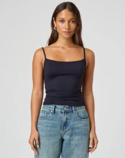 Cropped Zip Through Hoodie -Swoon Fashion juliet tank top black front tv124298pch 1