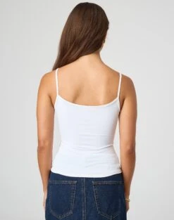 Supersoft Thin Strap Tank -Swoon Fashion juliet tank top white back tv124298pch